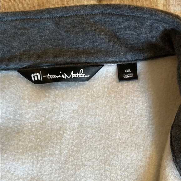 Travis Mathew Gray Zip Up Sweater with Mock Neck 1/4 zip - Picture 2 of 5